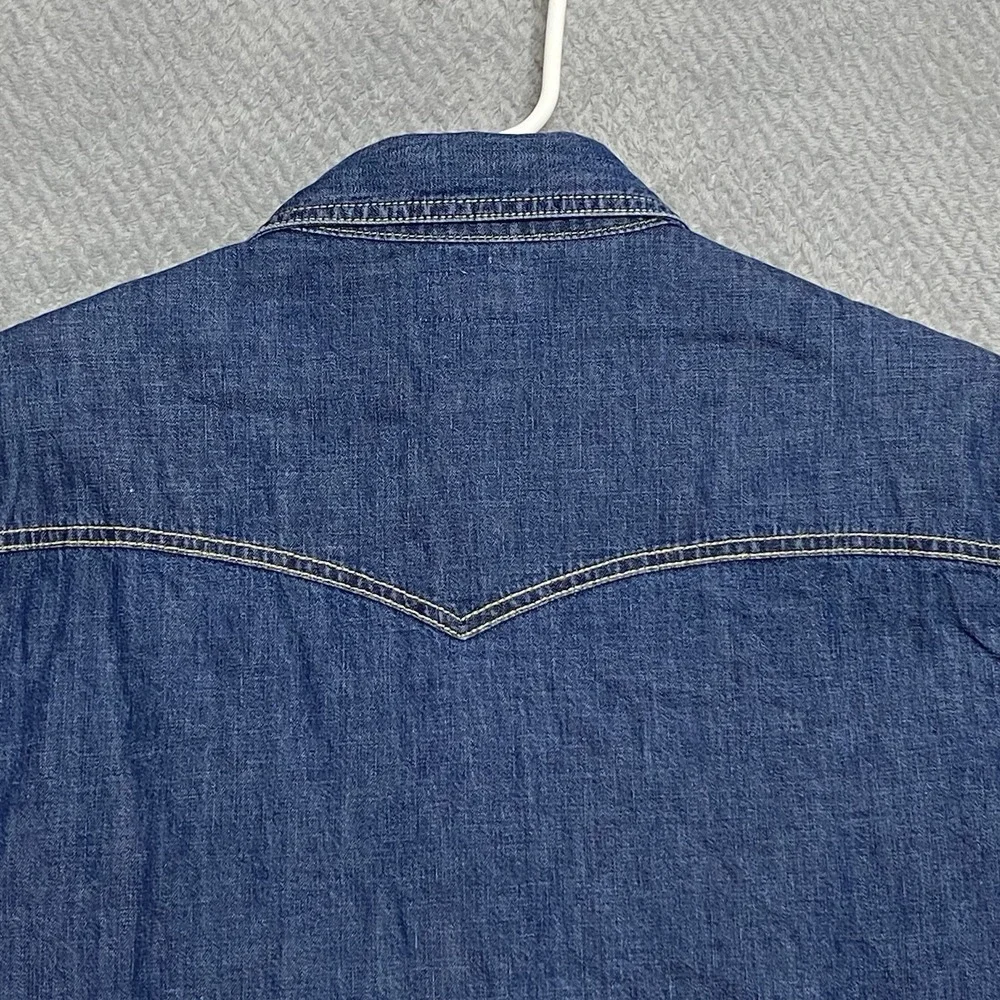 TRUE RELIGION WESTERN Shirt Mens Sz 3XL Released Hem Jeans Denim Long Sleeve